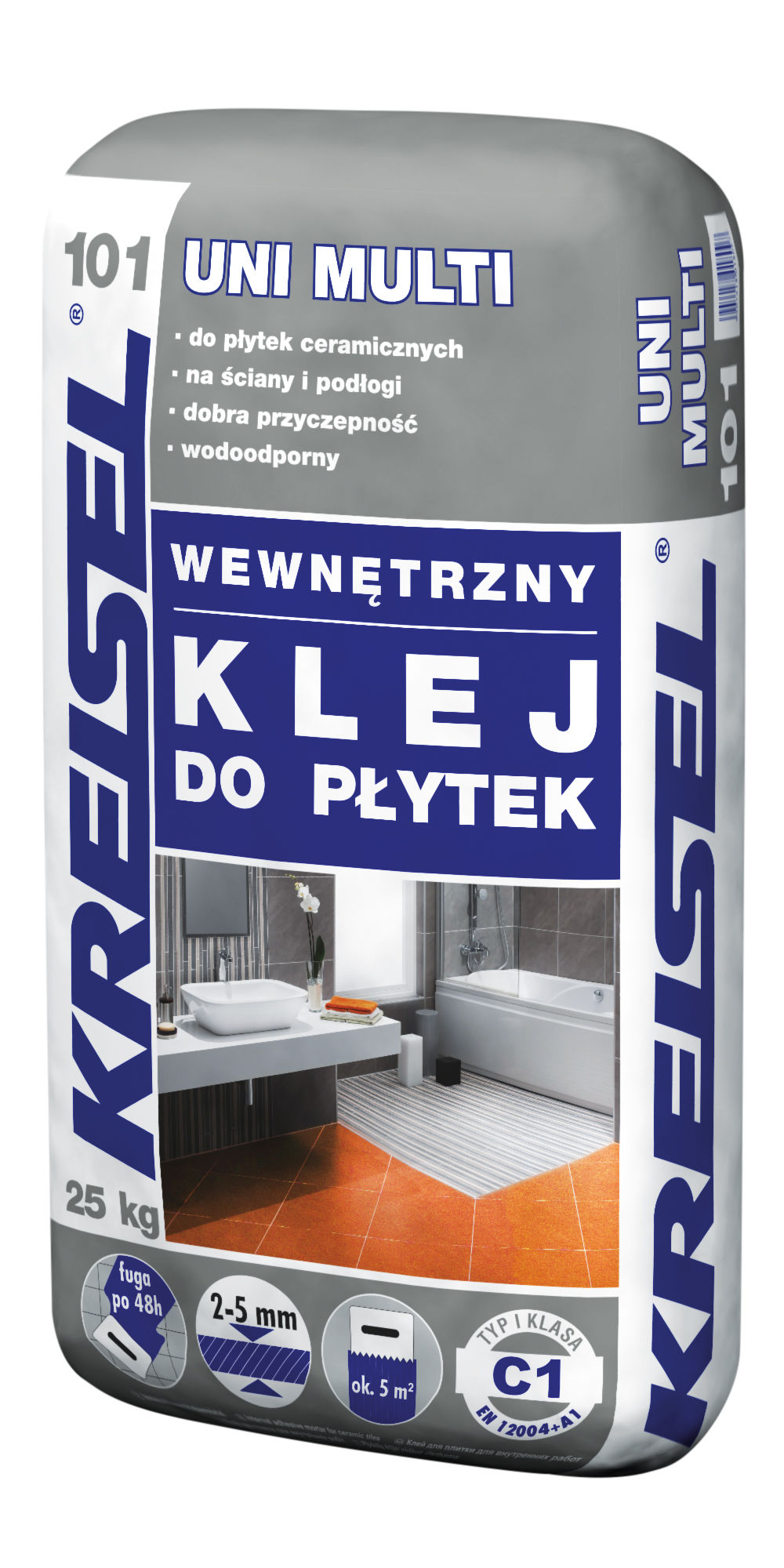 Klej do płytek Uni Multi 101 wewnętrzny C1T 25 kg KREISEL Bricomarche pl