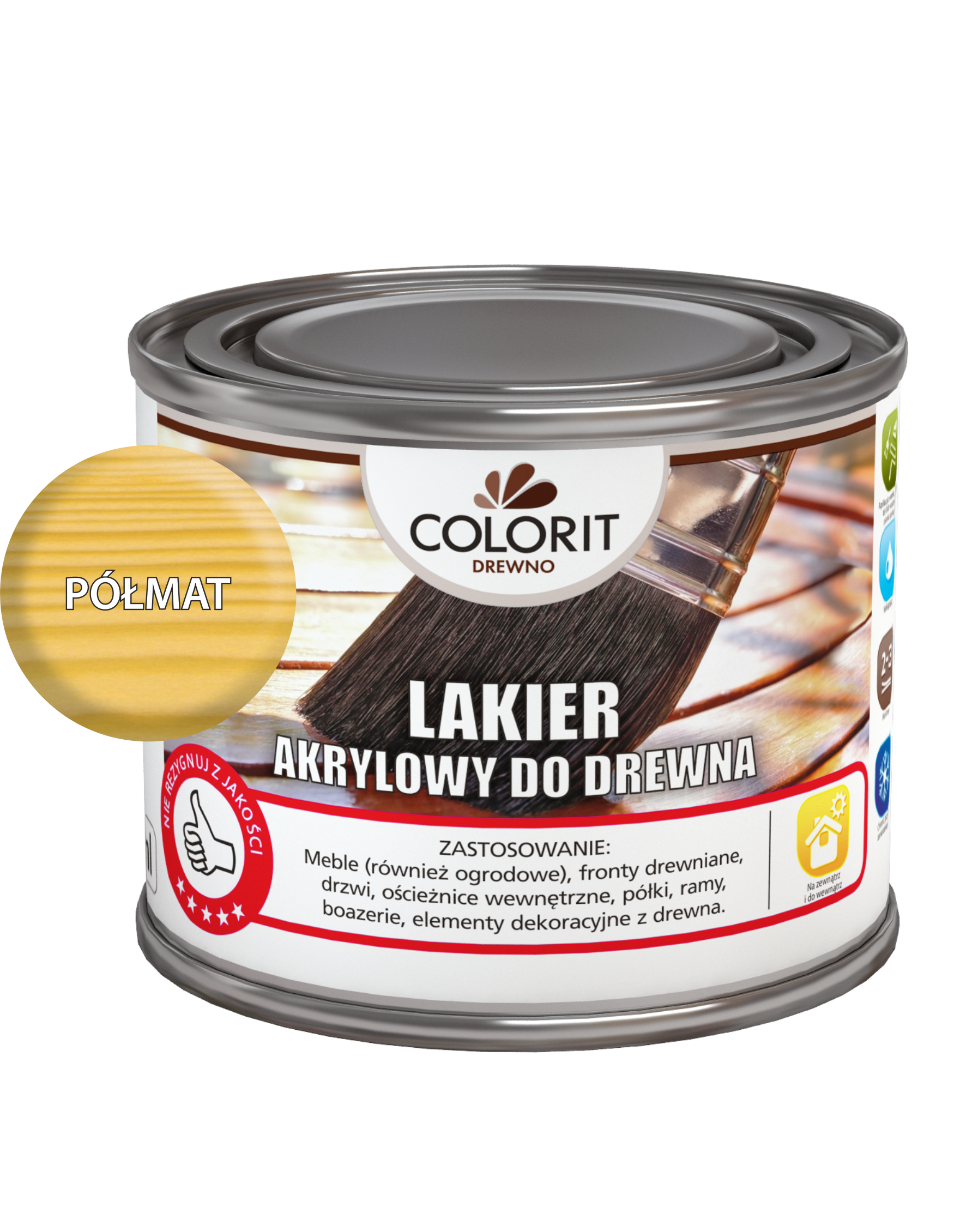 Lakier akrylowy do drewna Półmat 0 375 l Colorit Drewno Bricomarche pl