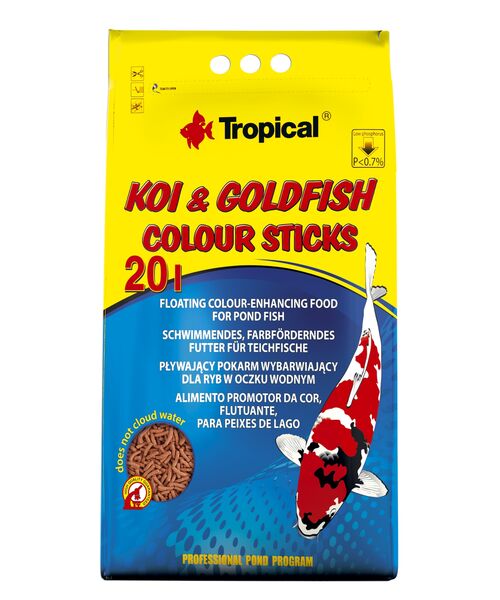 Pokarm dla ryb pływający koi goldFish Colour Sticks 20 l 1600 g worek