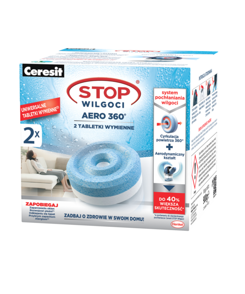 Tabletki Neutralne AERO 360 STOP Wilgoci 2 X 450 G Ceresit