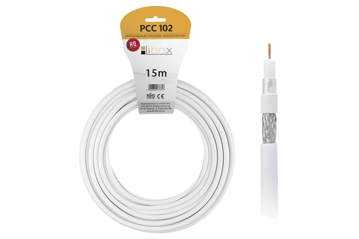 Kabel Koncentryczny RG6U 15 M LIBOX PCC102 15 Bricomarche Pl