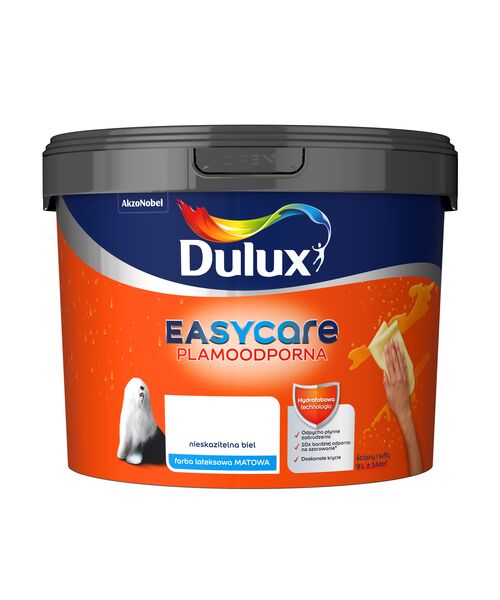 Farba Lateksowa EasyCare Plamoodporna Nieskazitelna Biel 9 L Dulux ...