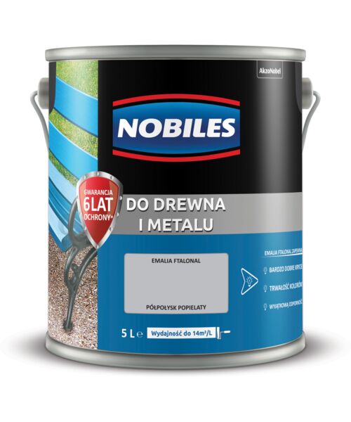 Farba Ftalowa Do Drewna I Metalu Ftalonal Popielaty 5 L Nobiles Bricomarchepl 5828