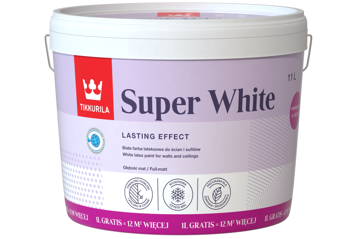 Farba Tikkurila Super White Bia A Lateksowa L Gratis Bricomarche Pl