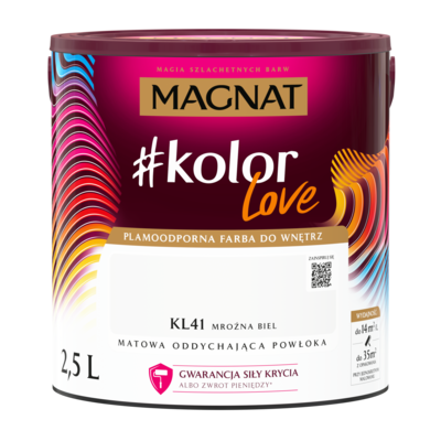 Farba #Kolor Love KL41 mroźna biel 2,5 l Magnat