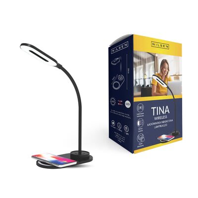 Lampka biurkowa LED z ładowarką indukcyjną Tina wireless 2 W czarna