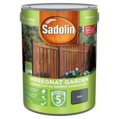 Impregnat Dekoracyjny do drewna ogrodowego Garden Szary 5 l Sadolin