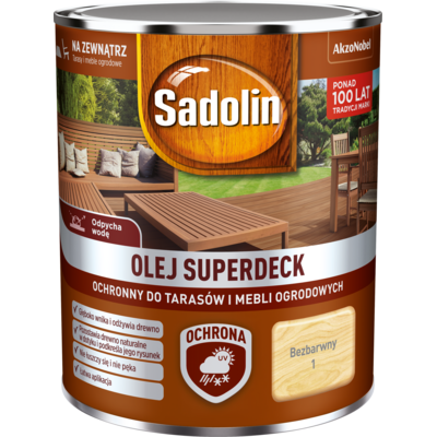 Olej do tarasów i mebli ogrodowych Superdeck Bezbarwny 0,75 l Sadolin