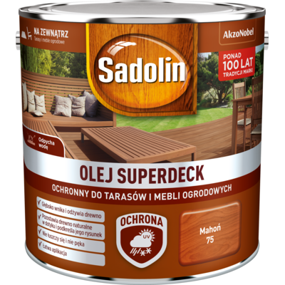 Olej do tarasów i mebli ogrodowych Superdeck Mahoń 2,5 l Sadolin