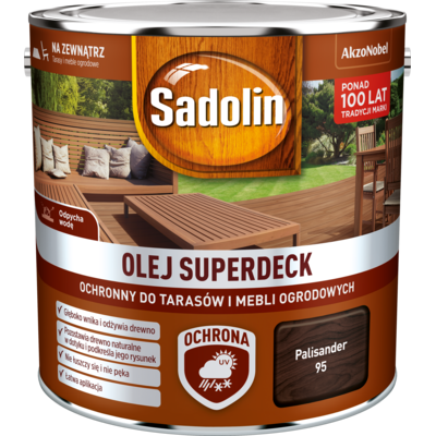 Olej do tarasów i mebli ogrodowych Superdeck Palisander 2,5 l Sadolin