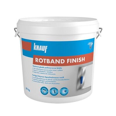 Gładź gotowa polimerowa biała Rotband Finish 18 kg Knauf