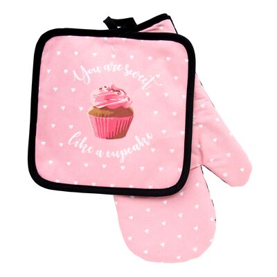 Komplet 2 częściowy SWEET CUPCAKE łapka + rękawica