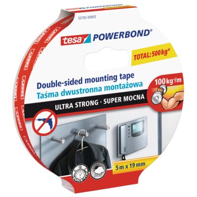 Taśma montażowa POWERBOND super mocna, 5 m x 19 mm, tesa