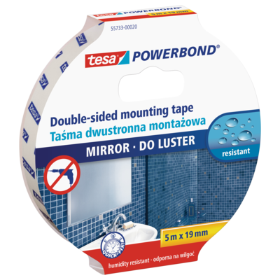 Taśma montażowa POWERBOND do luster, 5 m x 19 mm, tesa