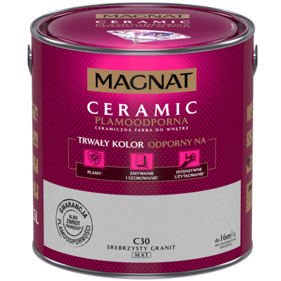 Farba ceramiczna MAGNAT Ceramic srebrzysty granit C30 2,5 l