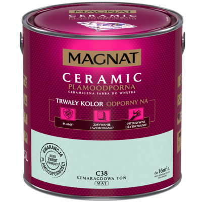 Farba ceramiczna MAGNAT Ceramic szmaragdowa toń C38 2,5 l
