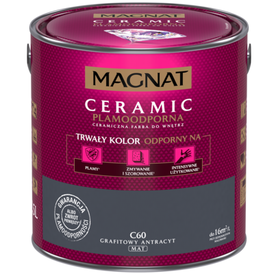 Farba ceramiczna MAGNAT Ceramic grafitowy antracyt C60 2,5 l