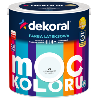 Farba lateksowa Moc Koloru Ulotna Szarość 2,5 l Dekoral