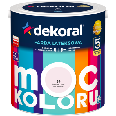 Farba lateksowa Moc Koloru Bajkowy Róż 2,5 l Dekoral