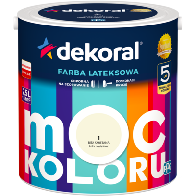 Farba lateksowa Moc Koloru Bita Śmietana 2,5 l Dekoral