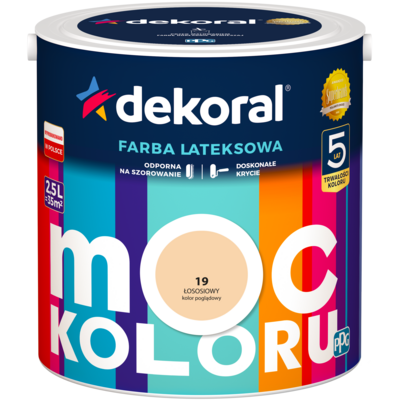 Farba lateksowa Moc Koloru Łososiowy 2,5 l Dekoral
