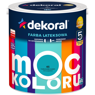 Farba lateksowa Moc Koloru Turkusowa Głębia 2,5 l Dekoral