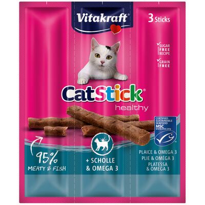 Przysmak dla kota Cat Stick Mini 3 sztuki flądra/omega3 Vitakraft