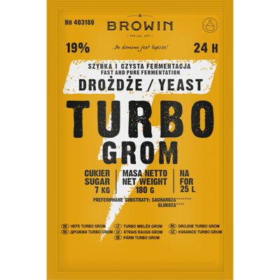 Drożdże gorzelnicze Turbo 24h 180 g Browin