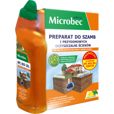 Microbec Ultra 1 kg + Microbec WC bio żel 500 ml BROS