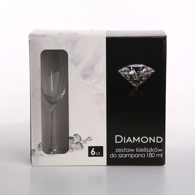 Komplet kieliszków Diamond szampan 180 ml 6 sztuk