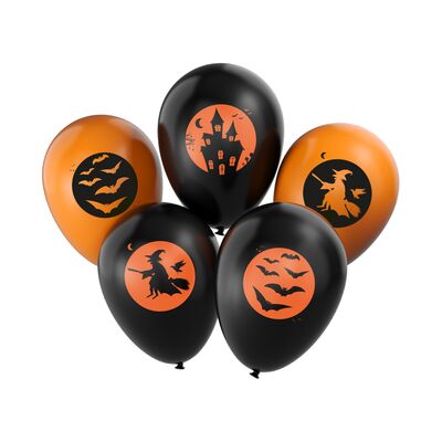 Balony z halloweenowym nadrukiem 5 sztuk