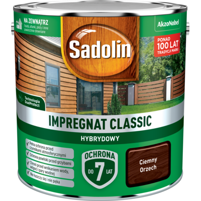 Impregnat CLASSIC HYBRYDOWY Ciemny Orzech 2,5 l Sadolin