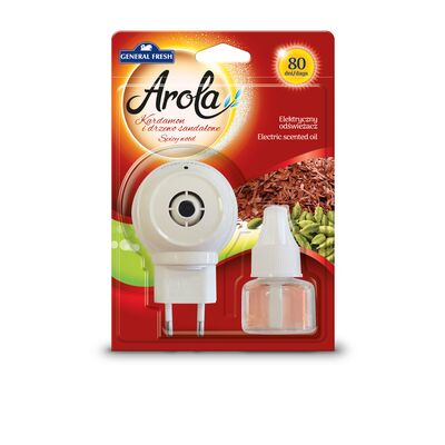 Elektryczny odświeżacz powietrza Arola - Electric Scented Oil 25 ml kardmon i drzewo sandałowe General Fresh