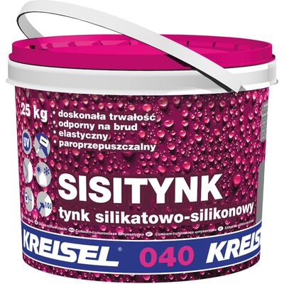 Tynk silikatowo-silikonowy Sisitynk 040 25 kg BR 1,5 mm biały KREISEL