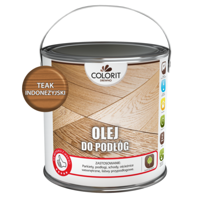 Olej do podłóg Teak indonezyjski 2,5 l Colorit Drewno