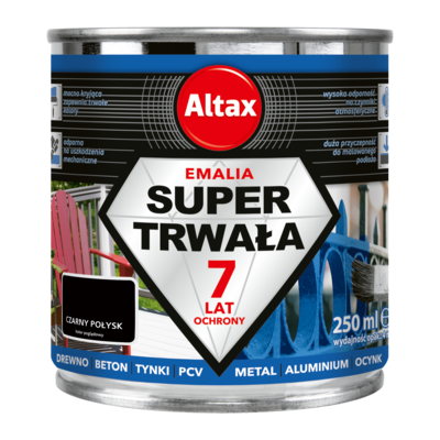 Emalia super trwała 250 ml czarny połysk Altax