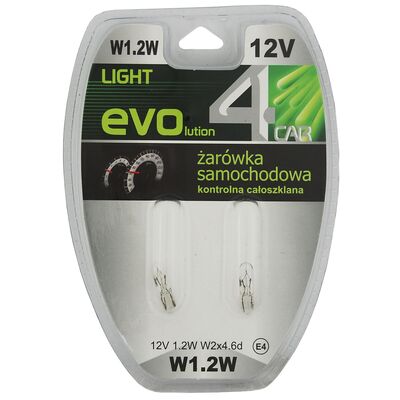 Zestaw żarówek samochodowych W1,2W  12V 1,2W całoszklane 4CAR