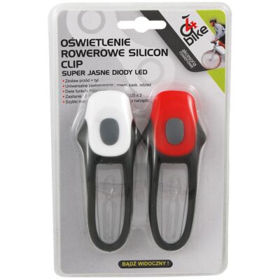 Zestaw lampek rowerowych SILIKON CLIP 4bike