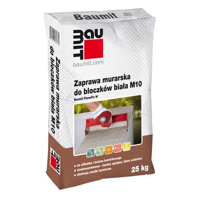 Zaprawa do bloczków biała M10 - 25 kg BAUMIT