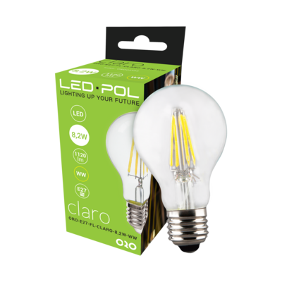 Żarówka Filament LED ORO-E27-FL-CLARO-8,2W-WW