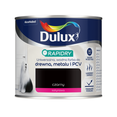 Farba akrylowa Dulux Rapidry 400 ml czarny