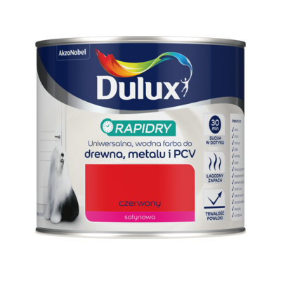 Farba akrylowa Dulux Rapidry 400 ml czerwony