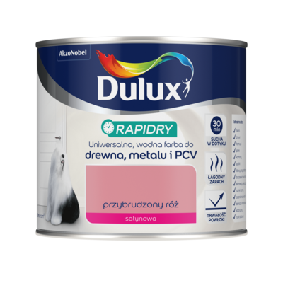 Farba akrylowa Dulux Rapidry 400 ml przybrudzony róż