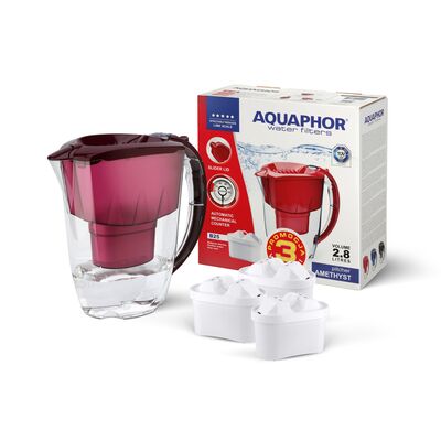 Dzbanek filtrujący Amethyst 2,8 l z 3 wkładami B100-25 Maxfor wiśniowy Aquaphor