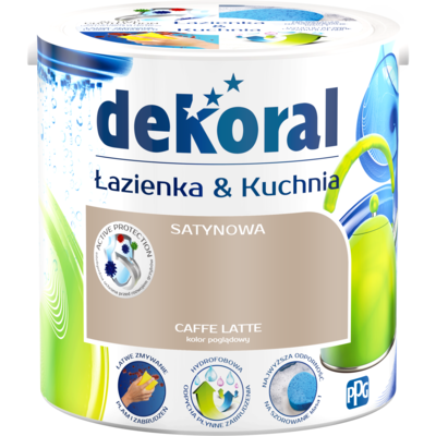 Farba odporna na wilgoć ŁazienkaKuchnia 2,5 l Caffe Latte Dekoral