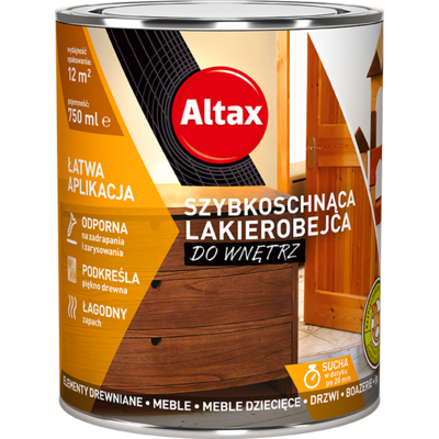 Lakierobejca szybkoschnąca do wnętrz 750 ml palisander Altax