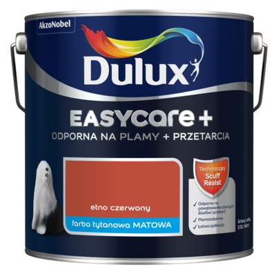Farba tytanowa Dulux EasyCare+ Plamy+Przetarcia Etno Czerwony 2,5 l