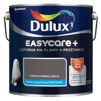 Farba tytanowa Dulux EasyCare+ Plamy+Przetarcia Najmocniejszy Szary 2,5 l