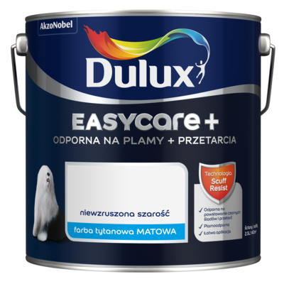 Farba tytanowa Dulux EasyCare+ Plamy+Przetarcia Niewzruszona Szarość 2,5 l