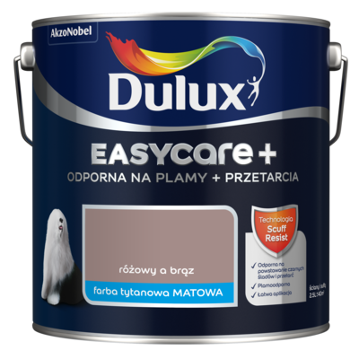 Farba tytanowa Dulux EasyCare+ Plamy+Przetarcia Różowy a Brąz 2,5 l